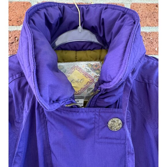Vintage PAO Purple Puffer Coat M Gold Buttons - Picture 2 of 11